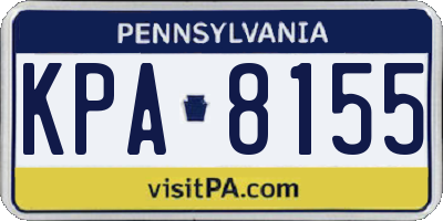 PA license plate KPA8155