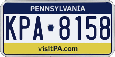 PA license plate KPA8158