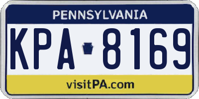 PA license plate KPA8169
