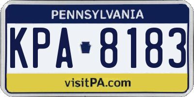 PA license plate KPA8183