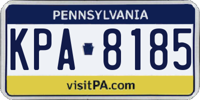 PA license plate KPA8185