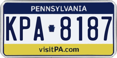 PA license plate KPA8187