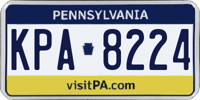 PA license plate KPA8224