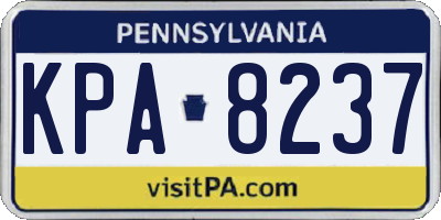 PA license plate KPA8237