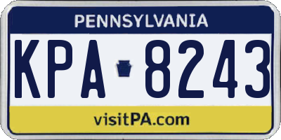 PA license plate KPA8243