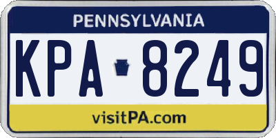 PA license plate KPA8249