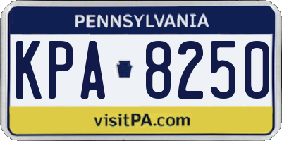 PA license plate KPA8250