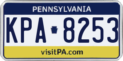 PA license plate KPA8253