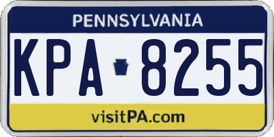 PA license plate KPA8255