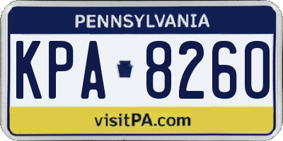 PA license plate KPA8260