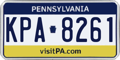 PA license plate KPA8261