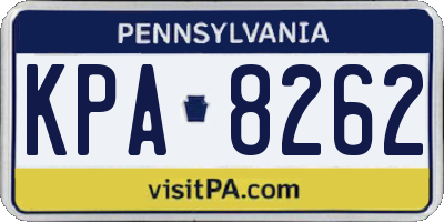 PA license plate KPA8262