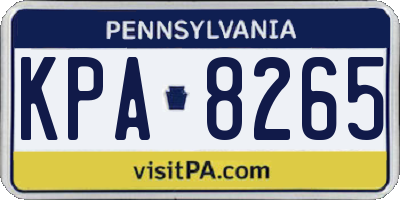 PA license plate KPA8265