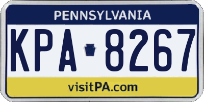 PA license plate KPA8267