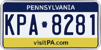 PA license plate KPA8281