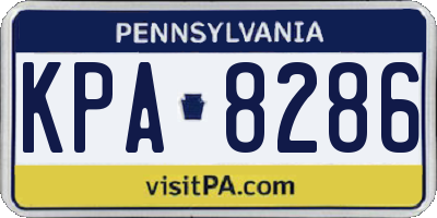PA license plate KPA8286