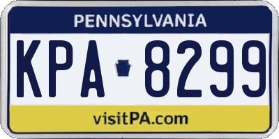 PA license plate KPA8299