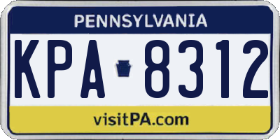 PA license plate KPA8312