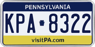 PA license plate KPA8322