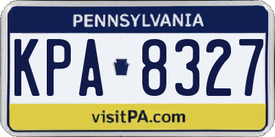 PA license plate KPA8327