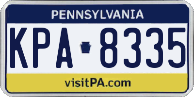 PA license plate KPA8335