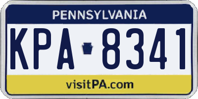 PA license plate KPA8341