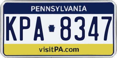 PA license plate KPA8347