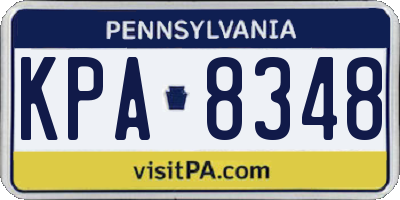 PA license plate KPA8348