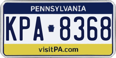 PA license plate KPA8368