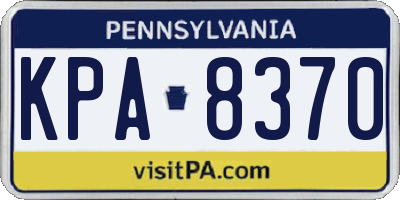 PA license plate KPA8370