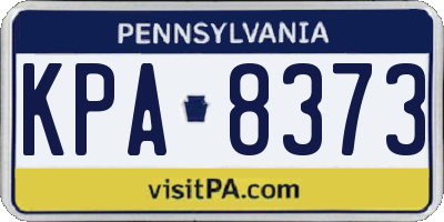 PA license plate KPA8373