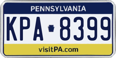 PA license plate KPA8399