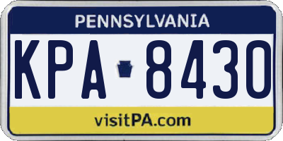 PA license plate KPA8430
