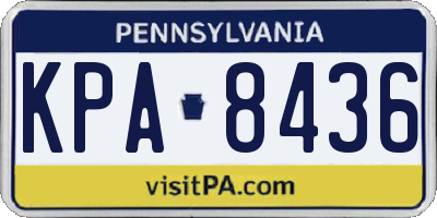 PA license plate KPA8436