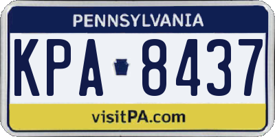 PA license plate KPA8437