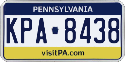 PA license plate KPA8438