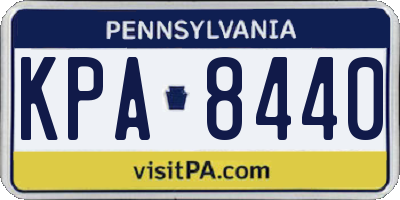 PA license plate KPA8440