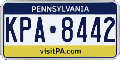 PA license plate KPA8442