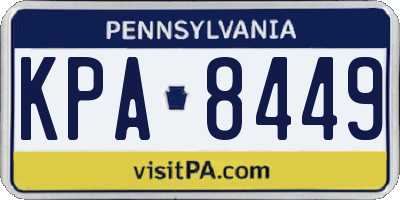 PA license plate KPA8449