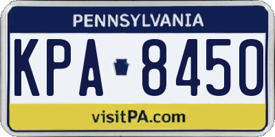 PA license plate KPA8450