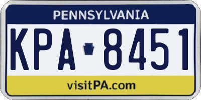 PA license plate KPA8451