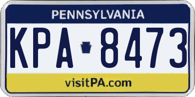 PA license plate KPA8473