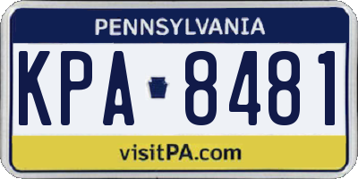 PA license plate KPA8481