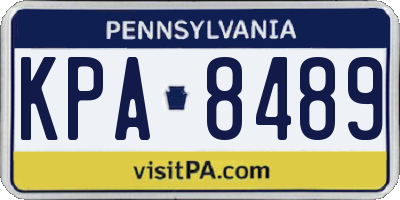 PA license plate KPA8489