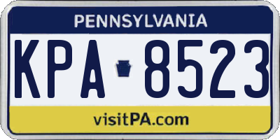 PA license plate KPA8523