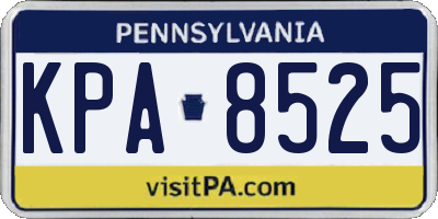 PA license plate KPA8525