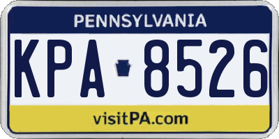 PA license plate KPA8526