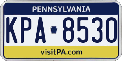 PA license plate KPA8530