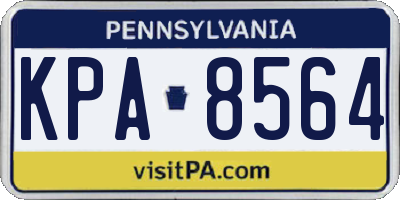 PA license plate KPA8564