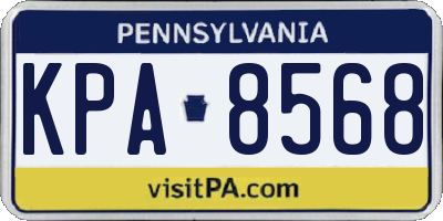 PA license plate KPA8568